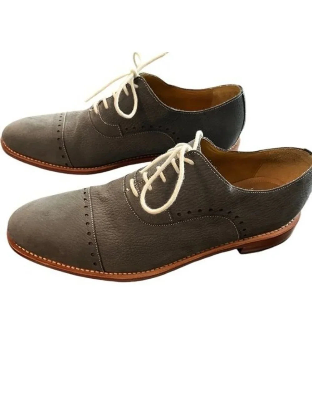 Michael Bastian Men’s Leather Upper Oxford Tie Shoes Size 11 Dark Gray